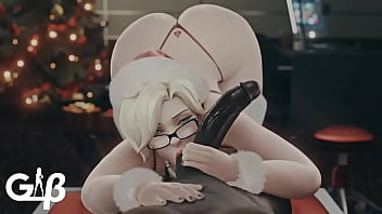 Mercy from overwatch giving sloppy toppy
