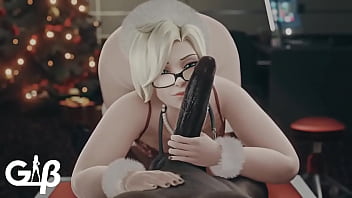 Mercy from overwatch giving sloppy toppy