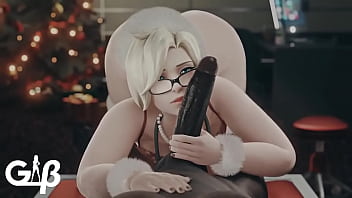 Mercy from overwatch giving sloppy toppy