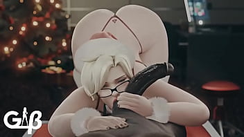 Mercy from overwatch giving sloppy toppy
