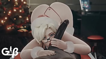 Mercy from overwatch giving sloppy toppy