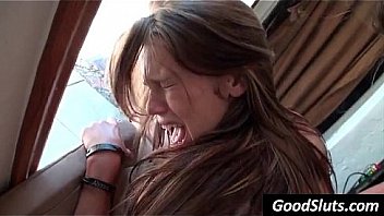 Messy cumshot on fourchette piercing