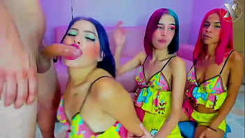 Real sleepover of these beautiful girls with their stepbrother