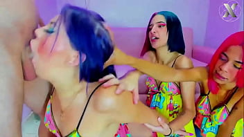 Real sleepover of these beautiful girls with their stepbrother