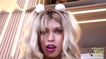 Franks Gorgeous Amazing Horny Blonde Tranny With Perfect Body Masturbates thumbnail