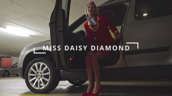 Horny flight attendant has big squirt orgasm