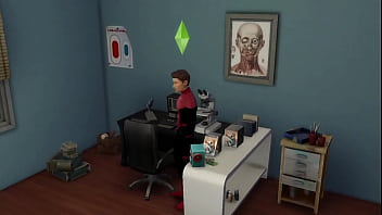 Spiderman jerks off watching may