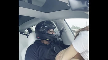 Cambodian teen almost crashes while riding dick