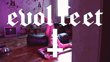 Hogtied foot for torment and orgasm