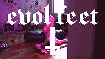 Hogtied foot for torment and orgasm