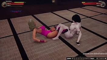 Bambi vs kagura nf3d female mma combat ring