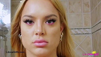 Charming blonde model enjoys a sensual bath