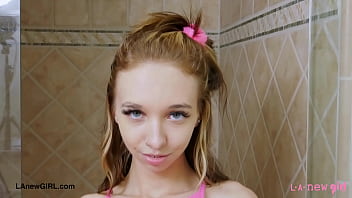 Stunning teen model enjoys a sensual bath
