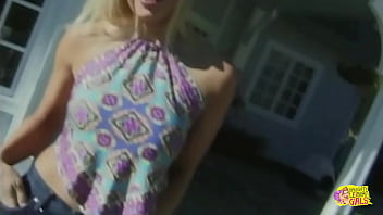 A blonde babe cant stop cumming when her lesbian lover plows her pussy raw