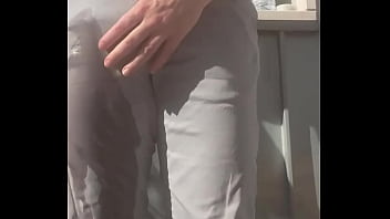 Young Bro Doesn't Even Try To Hold It And Wets Himself On The Balcony Probably Training For Bladder Control thumbnail