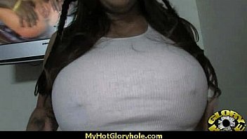 Ebony teen shows off her blowjob skills at gloryhole 19