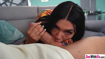 Petite babe swallowed huge dick and sexy teen got fucked hard