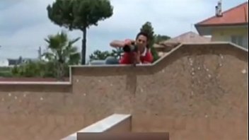 Babe in pink bikini with her boss