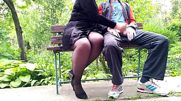 It's hard to maintain composure when your stepmother's hands are jerking off your dick