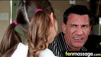 Sexy babe is massaged and fucked by her masseur 6