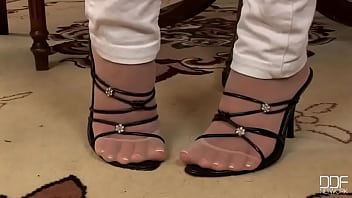 The pantyhose beneath her jeans