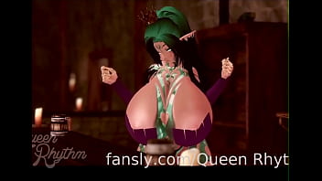 Huge boobs orgasm 3d