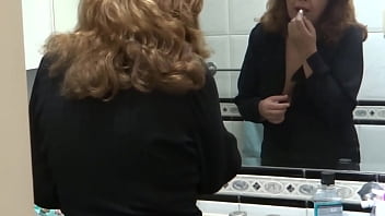 I show off and start touching myself so my stepson can jerk off and cum in front of me