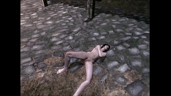 A lonely large breasted woman masturbates in public