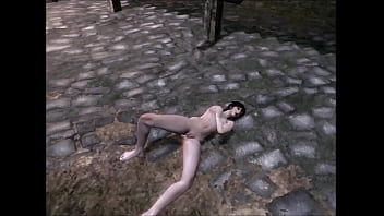 A lonely large breasted woman masturbates in public