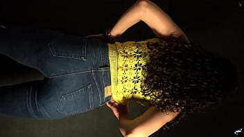 Moving butt and hips to the rhythm of the music sexy outfit and long nails