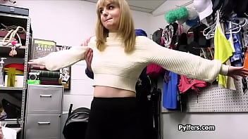 Fucking herself with the dildo she just stole