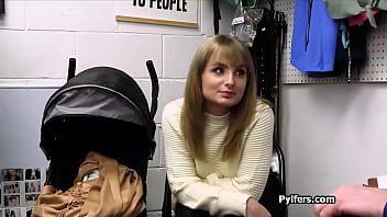 Fucking herself with the dildo she just stole