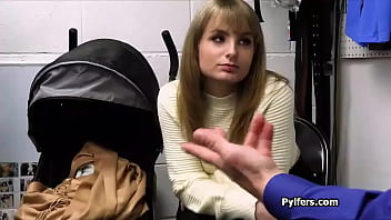 Fucking herself with the dildo she just stole