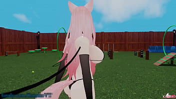 Catgirl gets trained by her master to be a good kitty for him catgirl moans and squirts