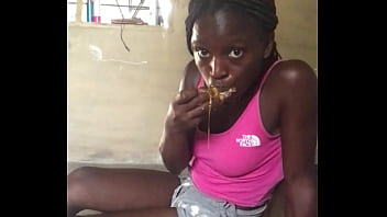 Crazybitch enjoying my food whiles giving tips about life part one