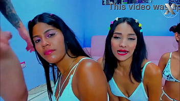 Wild throat expansion for this brunette slut in orgy with her bisexual friends