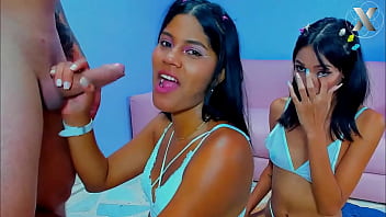 Wild throat expansion for this brunette slut in orgy with her bisexual friends