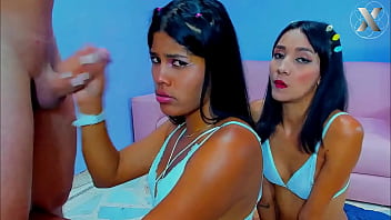 Wild throat expansion for this brunette slut in orgy with her bisexual friends