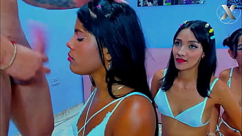 Wild throat expansion for this brunette slut in orgy with her bisexual friends Wild throat expansion for this brunette slut in orgy with her bisexual friends