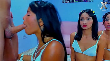 Wild throat expansion for this brunette slut in orgy with her bisexual friends Wild throat expansion for this brunette slut in orgy with her bisexual friends