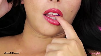 Captivating brunette beauty naked close up