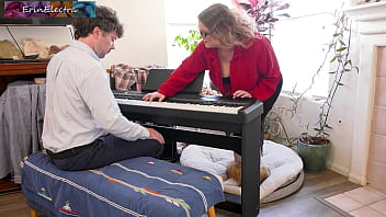 Stepmom teaching piano lets stepson fuck her ass to make it more fun