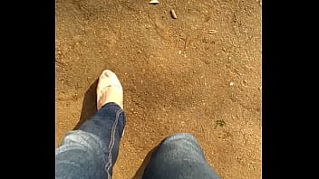 Walking on peeptoe shoes in public