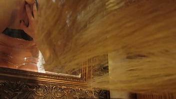 Fucking my tight little pussy in the mirror with my dildo