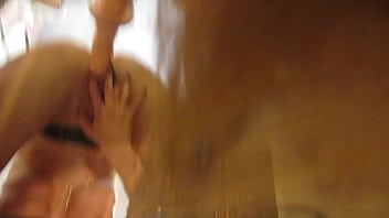 Fucking my tight little pussy in the mirror with my dildo