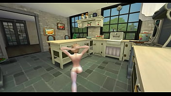 Beautiful blonde babe touching herself alone at home