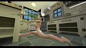 Beautiful blonde babe touching herself alone at home