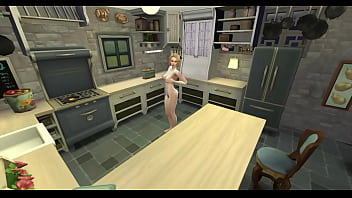 Beautiful blonde babe touching herself alone at home