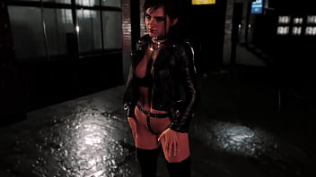 Young prostitute ellie williams lures customers by dancing in the rain