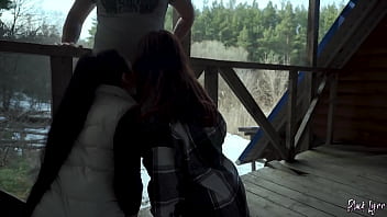 We Sucked Him Together On Our Vacation Public Threesome Blowjob thumbnail